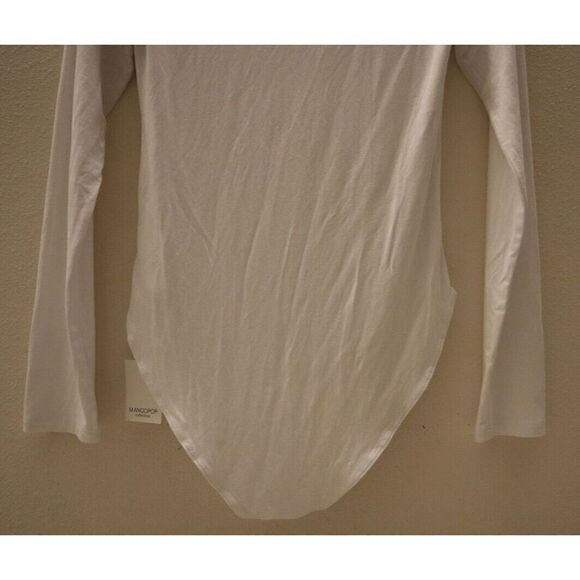 MANGOPOP Collection Women's Sz M White Mock Turtle Neck Long Sleeve Bodysuit - Picture 6 of 7